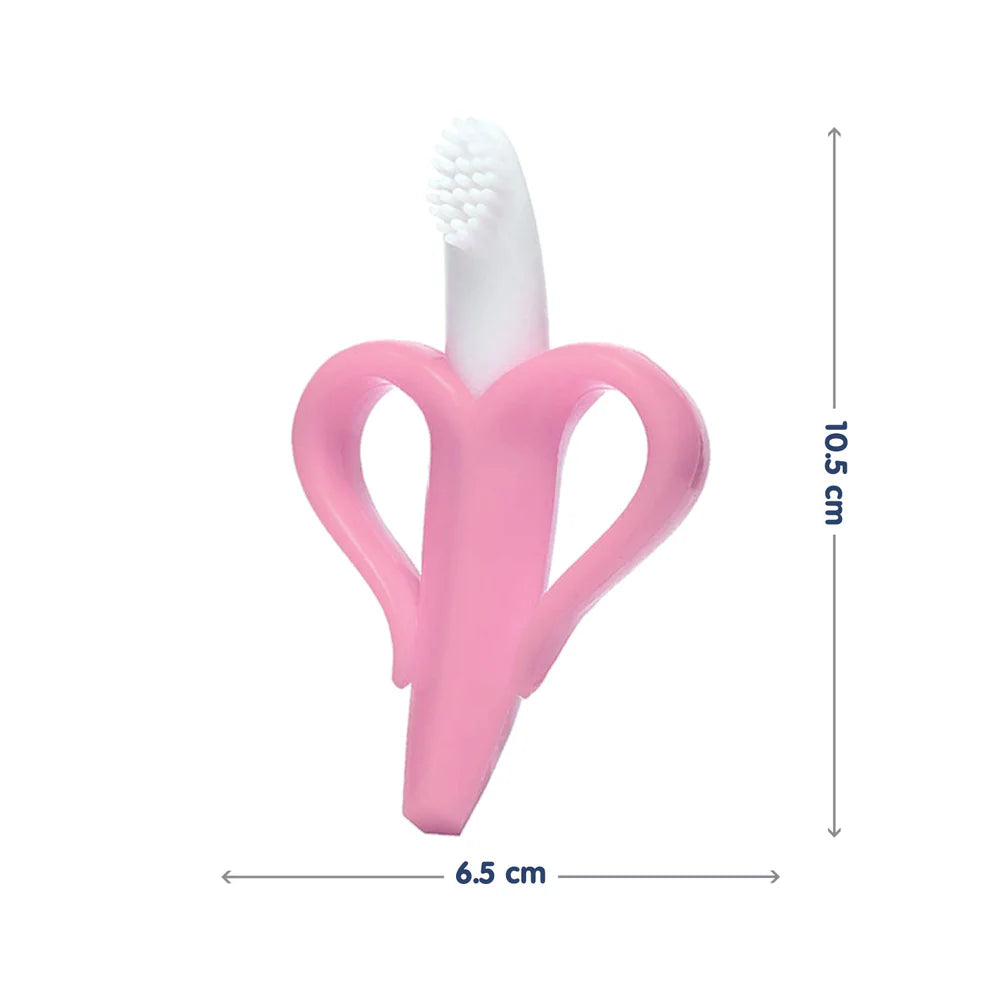 Hopop Easy Grip Banana Silicone Teether - Pink
