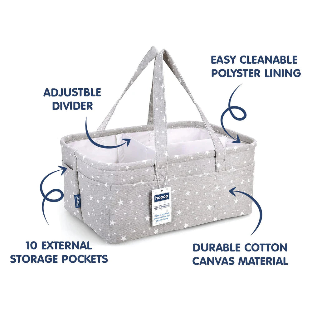 Hopop Baby Diaper Caddy Organiser - Grey