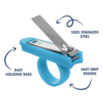 Hopop Nail Clipper Cutter with Finger Grip - Blue