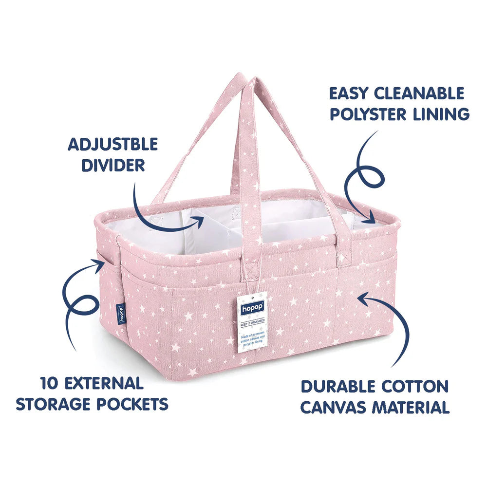Hopop Baby Diaper Caddy Organiser - Pink