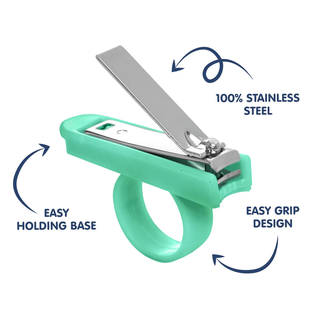 Hopop Nail Clipper Cutter with Finger Grip - Green