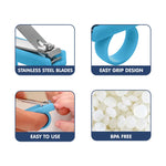Hopop Nail Clipper Cutter with Finger Grip - Blue