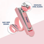 Hopop Nail Clipper Cutter with Finger Grip - Pink