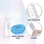 Hopop Baby Finger Brush With Case - Blue