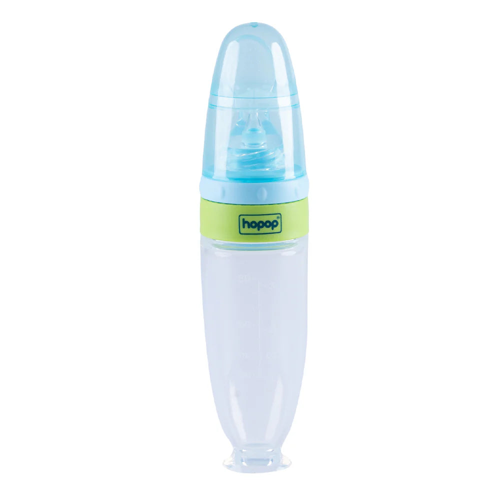 Hopop Soft Squeezy Silicone Food Feeder - 90 ml - Blue