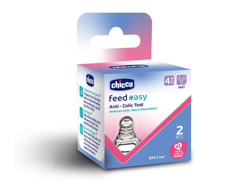 Chicco Feed Easy Teat (4m+, Fast) (2 Pcs)