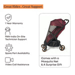 Loopie Hop Baby Stroller - Maroon Mulberry