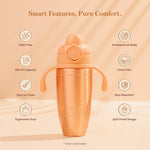 Baby Forest Tiny Tamba Pure Copper Sipper for Kids - Soft Silicone Straw - 500ml