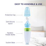 Hopop Soft Squeezy Silicone Food Feeder - 90 ml - Blue