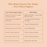 Baby Forest Tiny Tamba Pure Copper Sipper for Kids - Soft Silicone Straw - 500ml