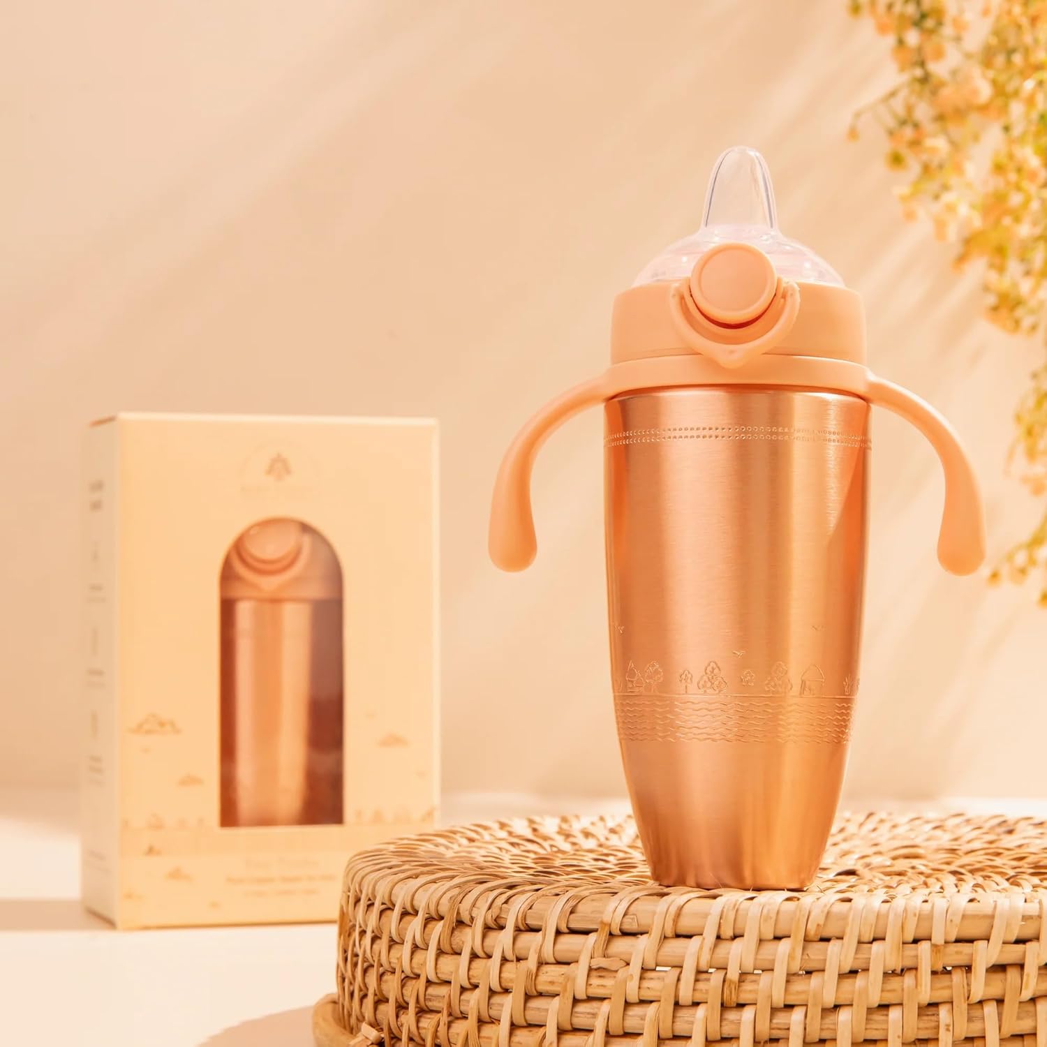 Baby Forest Tiny Tamba Pure Copper Sipper for Kids - Soft Silicone Teat - 500ml