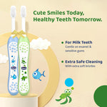 Chicco Toothbrush Set - Blue + Green - 6M to 36M