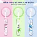 Chicco Toothbrush Set - Blue + Green - 6M to 36M