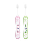 Chicco Toothbrush Set - Pink + Green - 6M to 36M