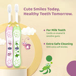 Chicco Toothbrush Set - Pink + Green - 6M to 36M