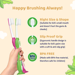 Chicco Toothbrush Set - Pink + Green - 3Y to 8Y