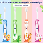 Chicco Toothbrush Set - Blue + Orange - 3Y to 8Y