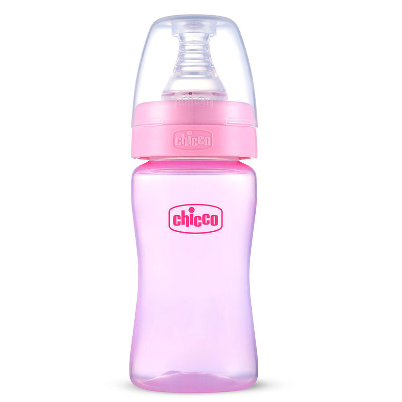 Chicco Feed Easy Pink Colored Narrow Neck Feeding Bottle (125 ml)