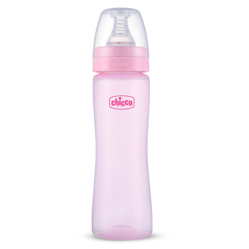 Chicco Feed Easy Pink Colored Narrow Neck Feeding Bottle (250ml)