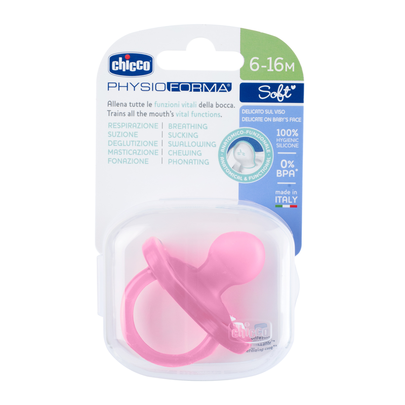 Chicco PhysioForma Soother Soft Pink (6-16 Months) (1 Pc)