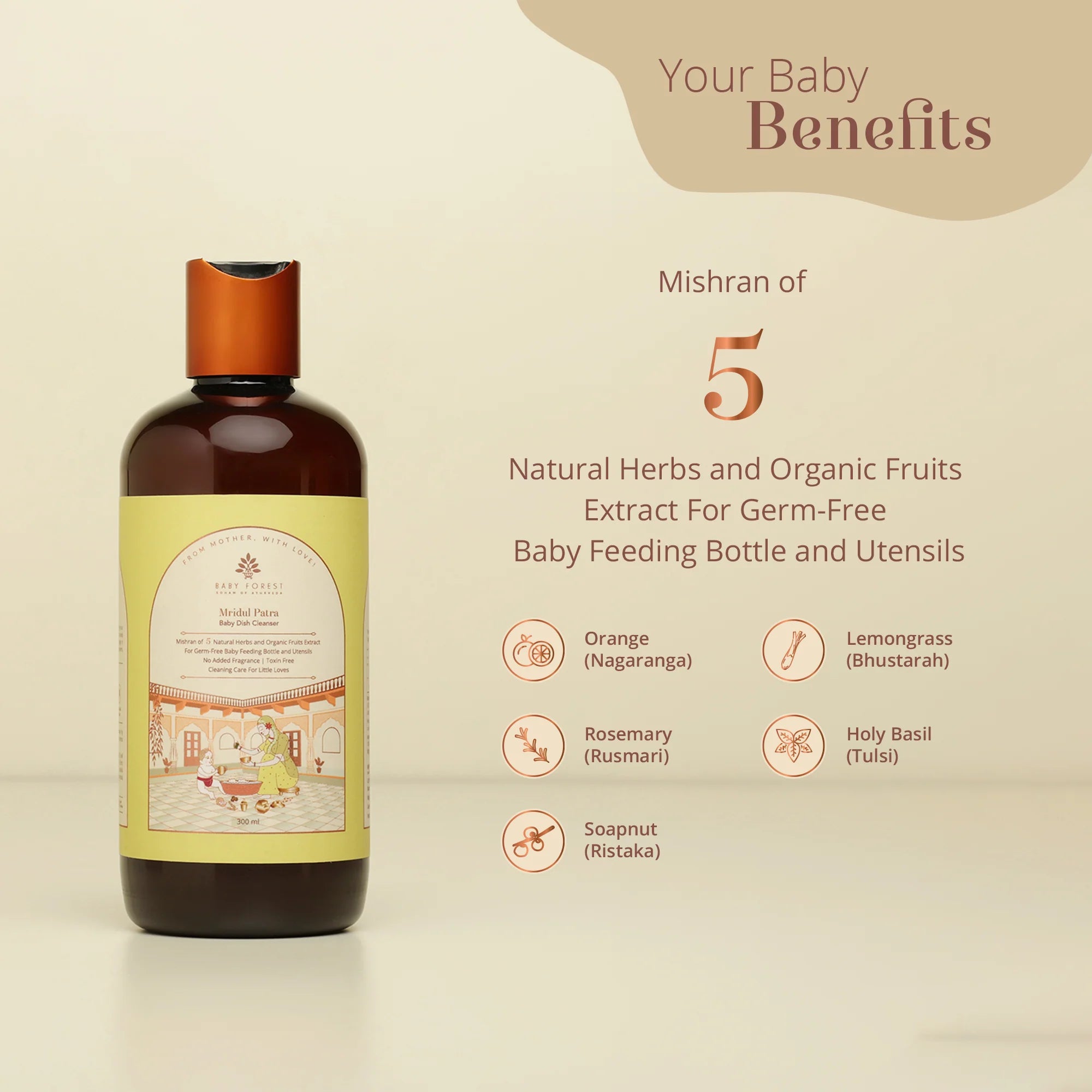 Baby Forest Mridul Patra Ayurvedic Baby Dish Cleanser - 300ml