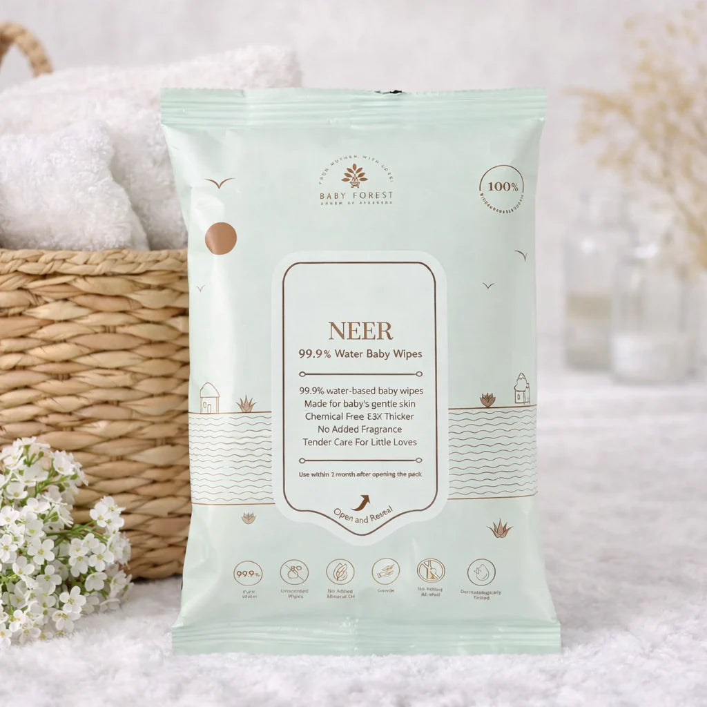 Baby Forest Neer 99.9% Water Baby Wipes Travel Size - 10pcs