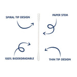 Hopop Baby Spiral Cotton Buds With Thin Paper Stem