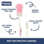 Hopop Bottle & Nipple Cleaning Brush - Pink