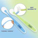 Hopop Soft Tip Silicone Feeding Spoons - Blue & Green