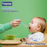 Hopop Soft Tip Silicone Feeding Spoons - Blue & Green
