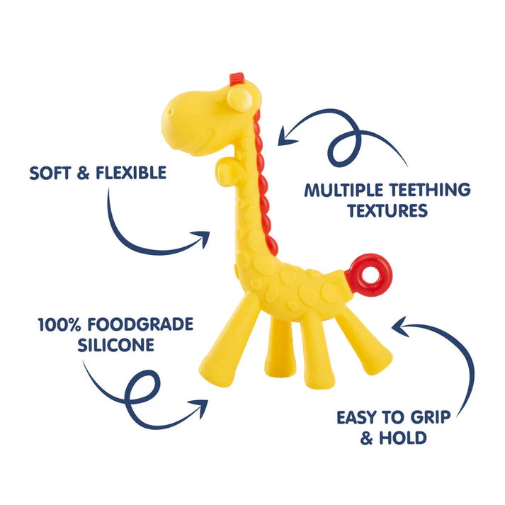 Hopop Food Grade Silicone Giraffe Teether - Yellow