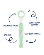 Hopop Baby Tongue Cleaner With Rounded Edges - Green