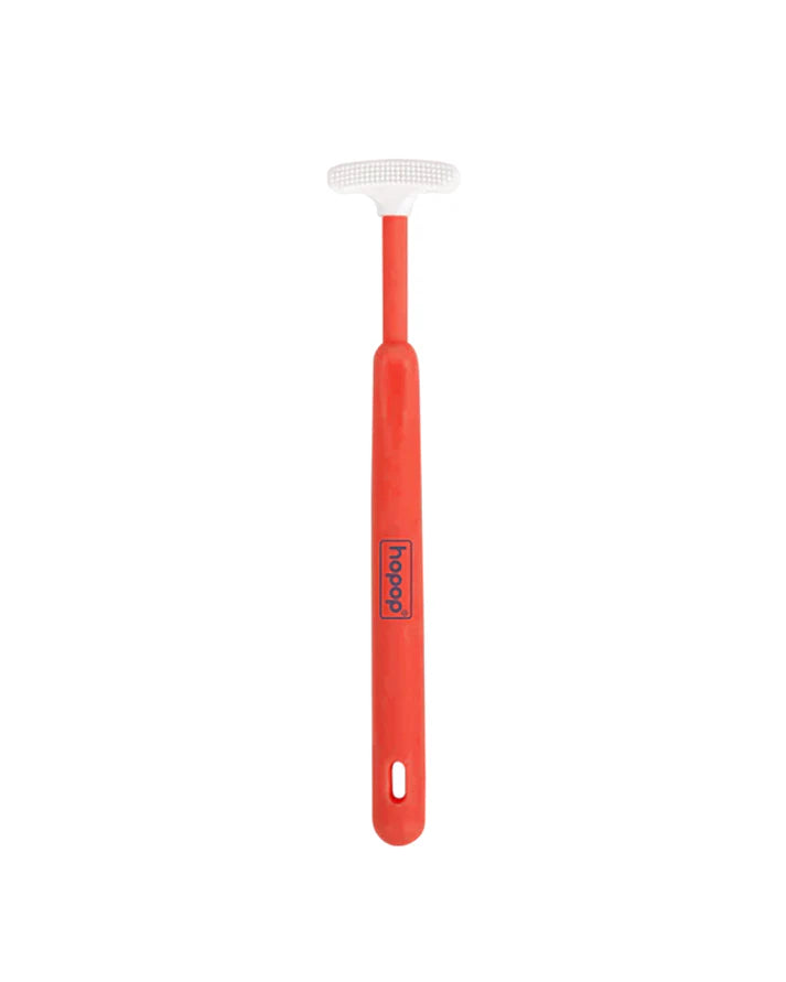 Hopop Baby Tongue Cleaner Ergonomic Design - Red