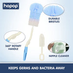 Hopop Bottle & Nipple Cleaning Brush - Blue