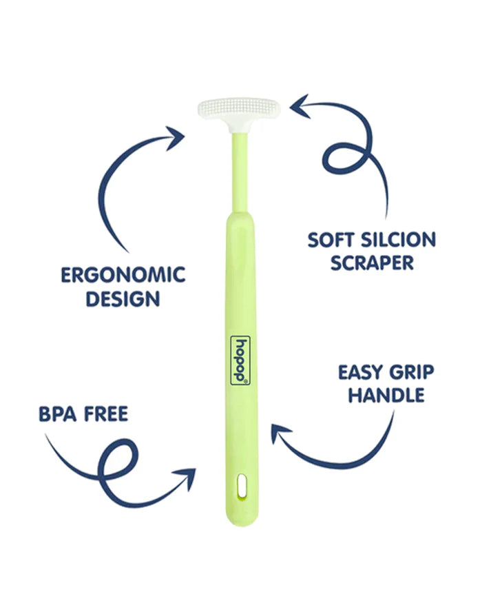Hopop Baby Tongue Cleaner Ergonomic Design - Green