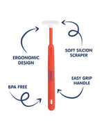 Hopop Baby Tongue Cleaner Ergonomic Design - Red