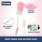 Hopop Bottle & Nipple Cleaning Brush - Pink