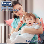 Hopop Baby Hair Brush & Comb Set - Pink