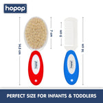 Hopop Baby Hair Brush & Comb Set - Red & Blue