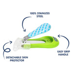 Hopop Nail Clipper With Skin Guard - Green Check