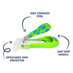 Hopop Nail Clipper With Skin Guard - Green Dot