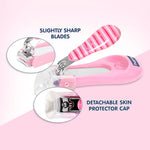 Hopop Nail Clipper With Skin Guard - Pink Stripe