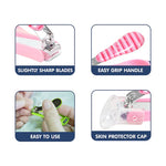 Hopop Nail Clipper With Skin Guard - Pink Stripe