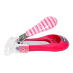 Hopop Nail Clipper With Skin Guard - Magenta Stripe