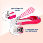 Hopop Nail Clipper With Skin Guard - Magenta Stripe