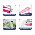 Hopop Nail Clipper With Skin Guard - Magenta Stripe