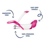 Hopop Nail Clipper With Magnifying Zoom Lens - Pink