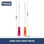 Hopop Easy Straw Cleaning Brush - Pink & Orange