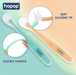 Hopop Soft Tip Silicone Feeding Spoons - Green & Orange