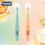 Hopop Soft Tip Silicone Feeding Spoons - Green & Orange